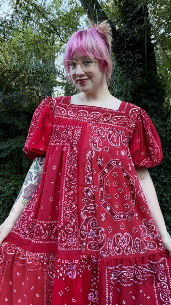 red bandana dress