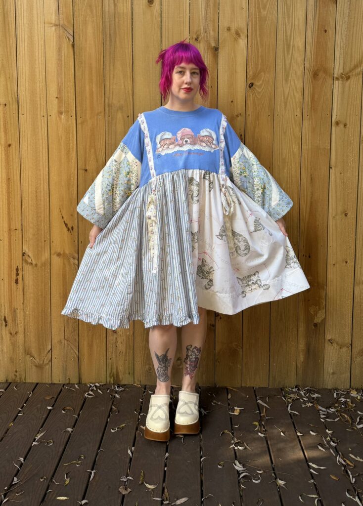 patchwork puppy kitty dress